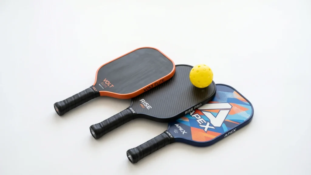 Best Pickleball Paddles 2026: Expert Reviews & Interactive Selector best pickleball paddles 2026 feature image – three paddles and a ball