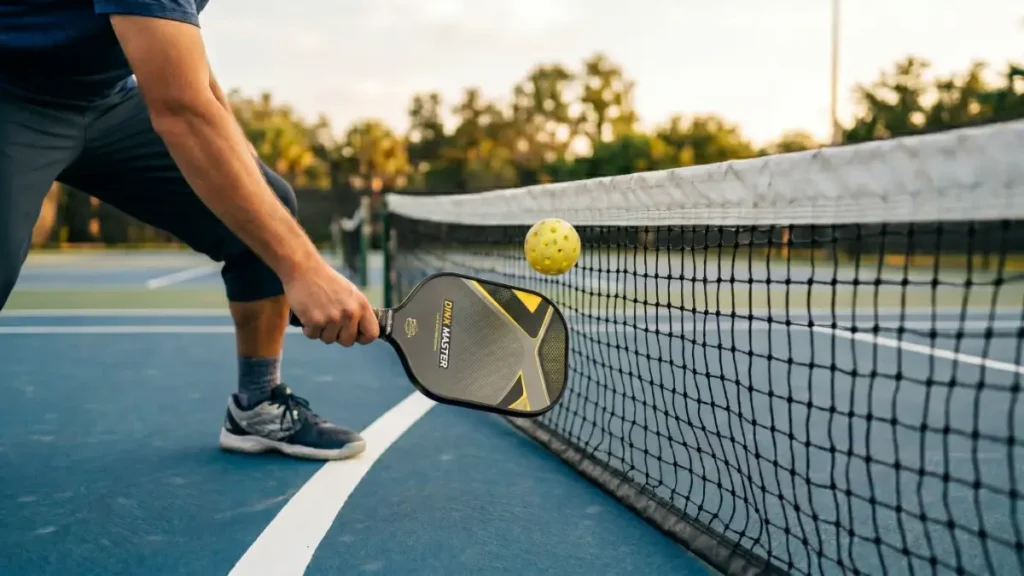 Dink Pickleball: The Ultimate Guide to Master the Soft Game (2026) dink pickleball technique – paddle hitting a soft dink over the net
