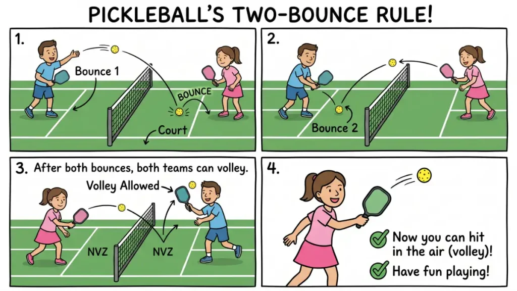pickleball two bounce rule